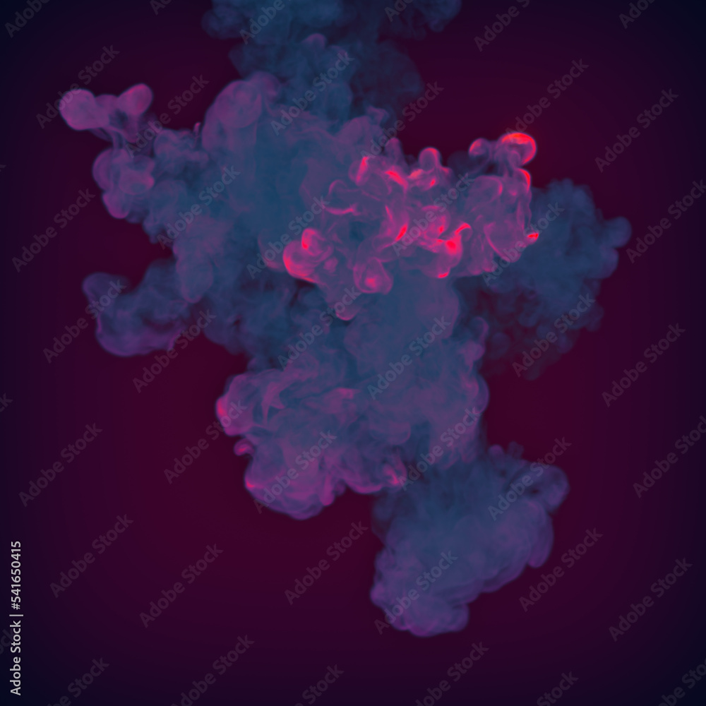 Poster neon colored explosion. abstract illustration. chemical attack. 3d rendering
