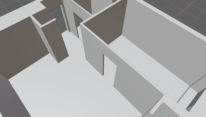 3D visualization of the apartment plan in a professional program