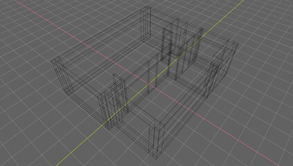 3D plan of the apartment plan in a professional program
