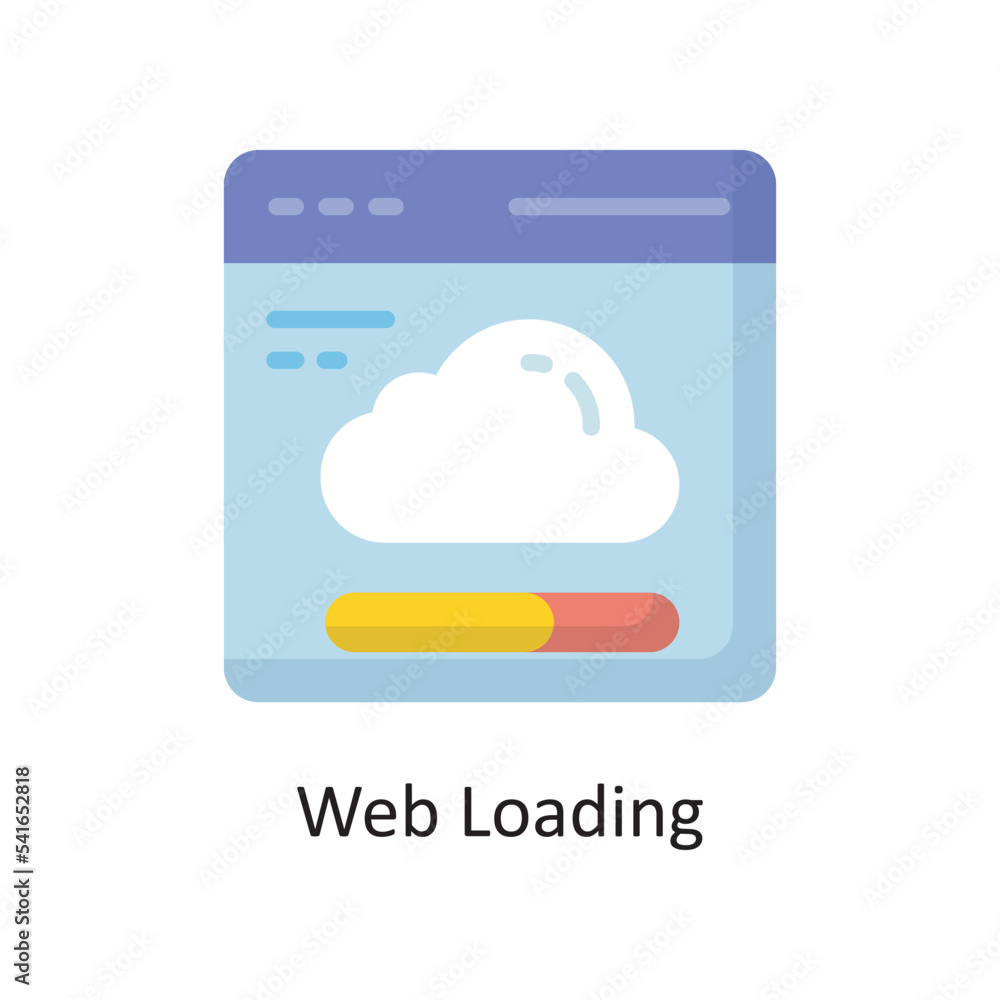 Poster web loading vector flat icon design illustration. cloud computing symbol on white background eps 10 
