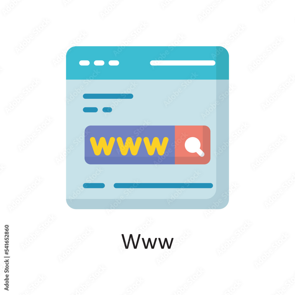 Poster www vector flat icon design illustration. cloud computing symbol on white background eps 10 file