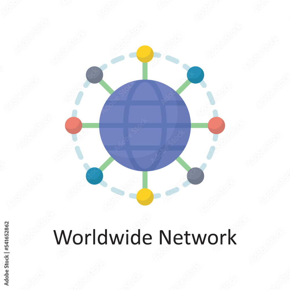 Poster worldwide network vector flat icon design illustration. cloud computing symbol on white background e