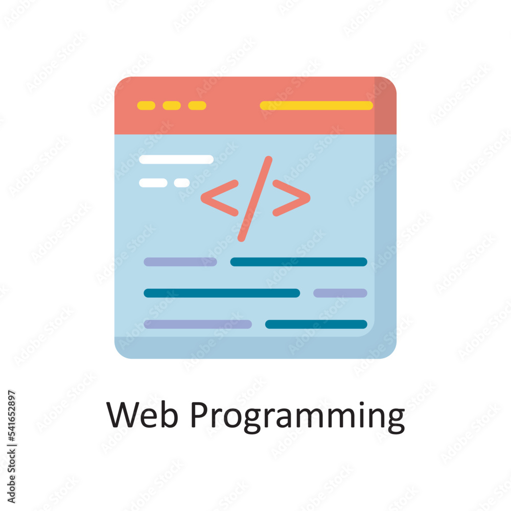 Poster web programming vector flat icon design illustration. cloud computing symbol on white background eps
