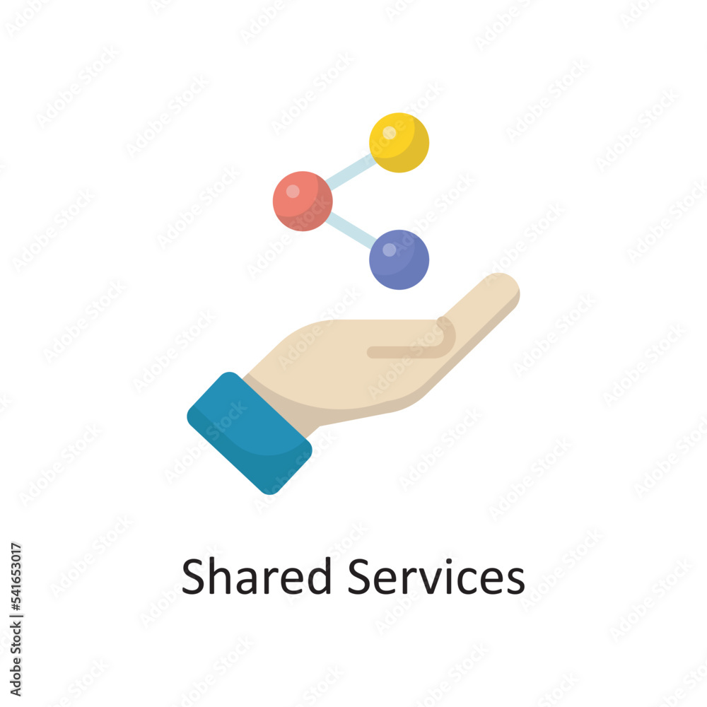 Poster shared services vector flat icon design illustration. cloud computing symbol on white background eps