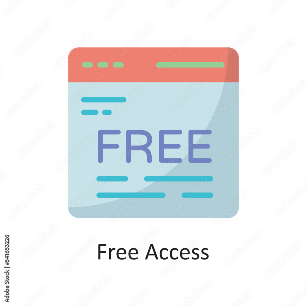 Poster free access vector flat icon design illustration. cloud computing symbol on white background eps 10 