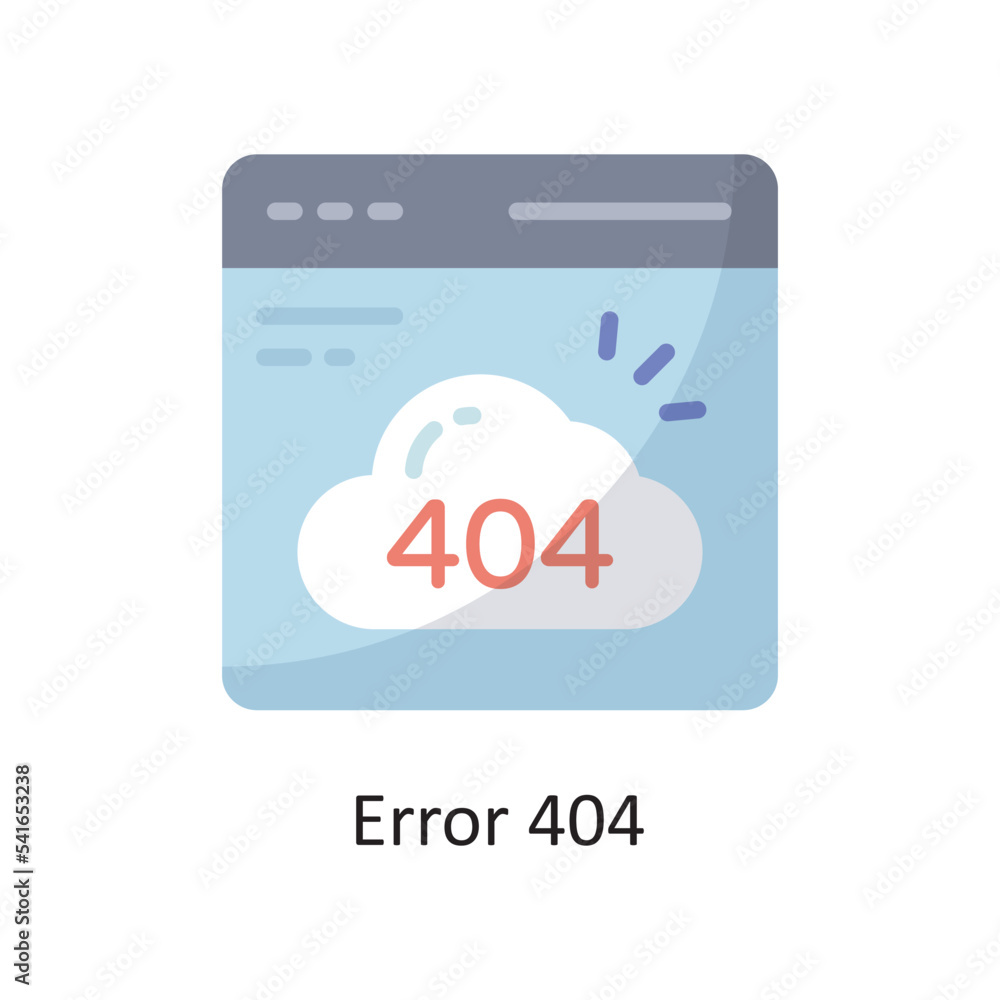 Poster error 404 vector flat icon design illustration. cloud computing symbol on white background eps 10 fi