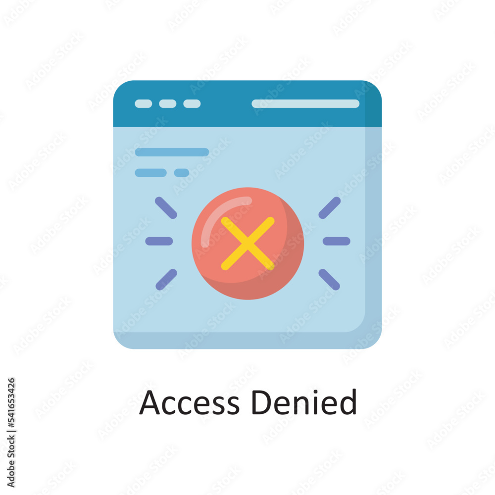 Poster access denied vector flat icon design illustration. cloud computing symbol on white background eps 1