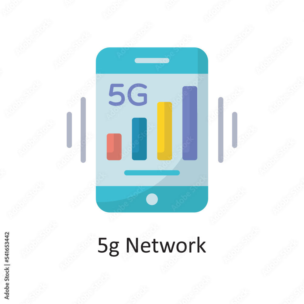 Poster 5g network vector flat icon design illustration. cloud computing symbol on white background eps 10 f