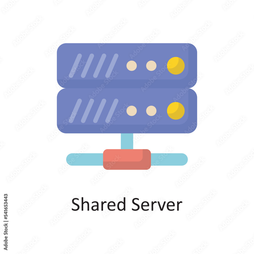 Poster shared server vector flat icon design illustration. cloud computing symbol on white background eps 1