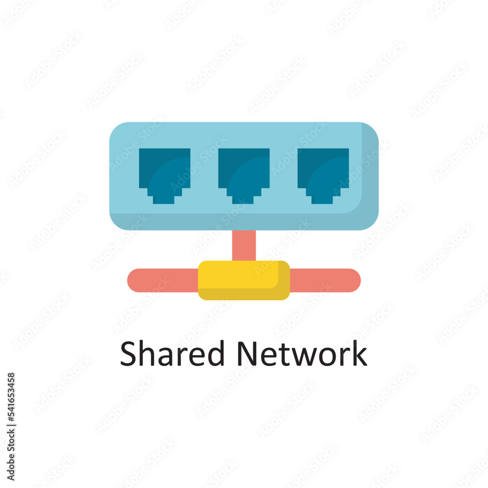 Poster shared network vector flat icon design illustration. cloud computing symbol on white background eps 