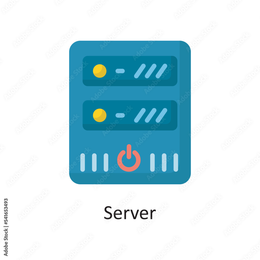 Poster server vector flat icon design illustration. cloud computing symbol on white background eps 10 file