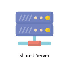 Shared Server Vector  Flat Icon Design illustration. Cloud Computing Symbol on White background EPS 10 File