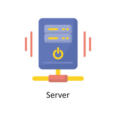 Server  Vector  Flat Icon Design illustration. Cloud Computing Symbol on White background EPS 10 File