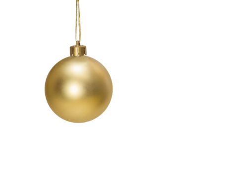 golden christmas ball isolated