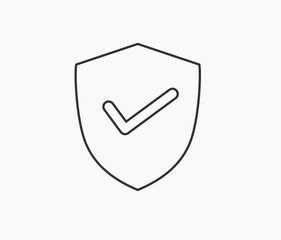 checklist shield line icon