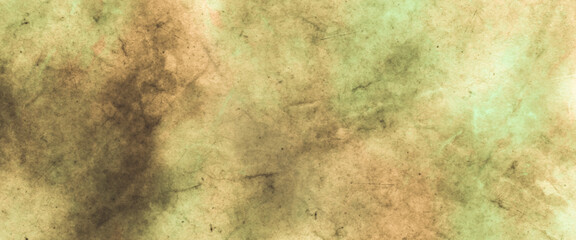 Abstract watercolor background with wall texture. Beautiful green and brown background. Abstract metal rust grunge texture. Colorful Stained stony rusty wall background.