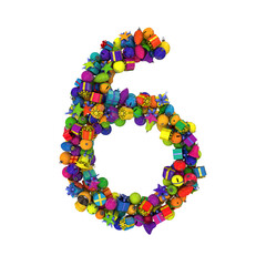 Christmas letters typeface made out of colored ornaments with alpha channel 6