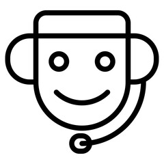 customer service line icon style