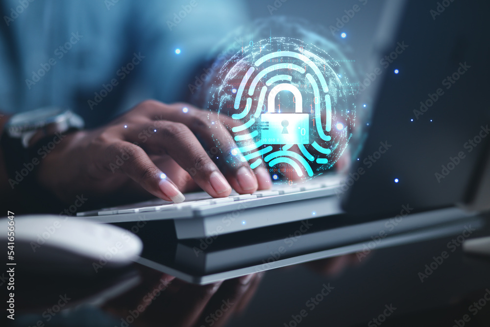 Poster high technology security protection concept. two-step verification, login, encrypted account identit