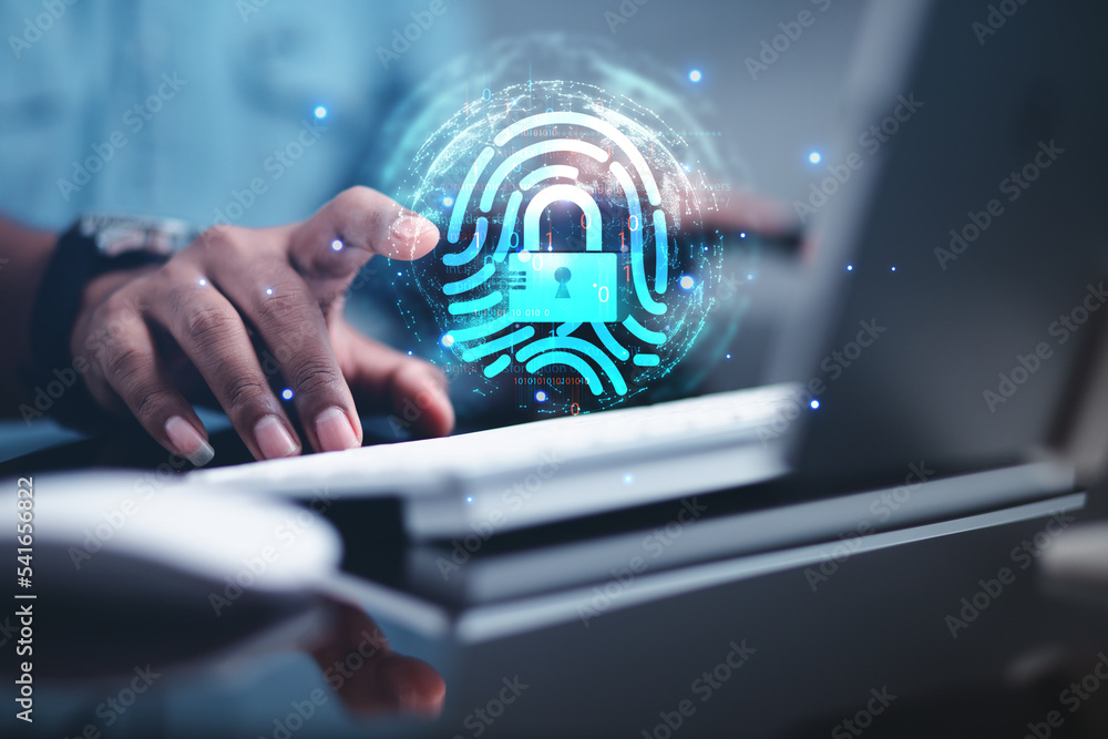 Poster high technology security protection concept. two-step verification, login, encrypted account identit