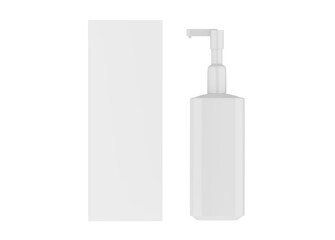 Plastic Bottle with Long Nozzle Mockup isolated on white background. 3d illustration