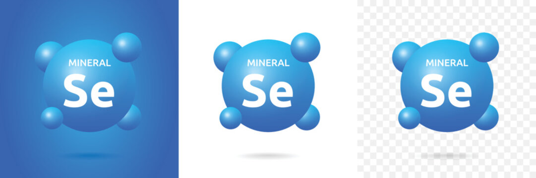 Se symbol - Selenium mineral icon isolated on blue, white and transparent background.