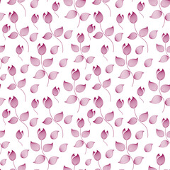 flower line seamless pattern in white background