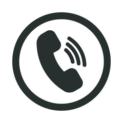 Outlline Circle Telephone Icon 2