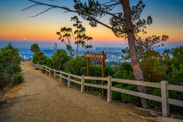 Los Angeles from Dante's View viewpoint in California photographed at sunset