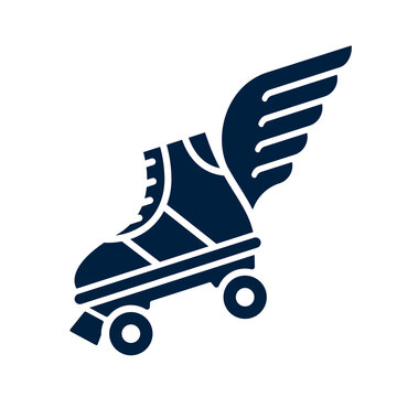 Flying roller skates with wings - vector