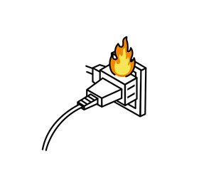 電源タップから火災が発生するイラスト © SENRYU
