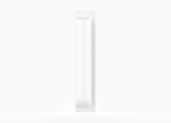 Paper Stick Sachet Mockup Isolated O White Background. 3d illustration