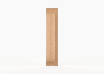 Paper Stick Sachet Mockup Isolated O White Background. 3d illustration
