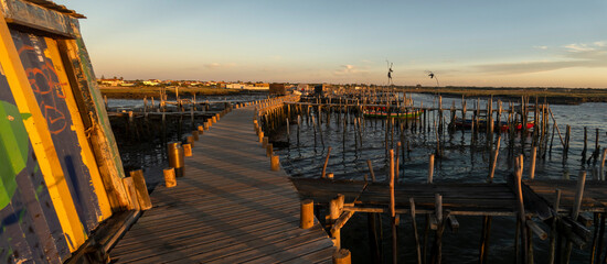 Obraz premium Old wooden palaphitic docks