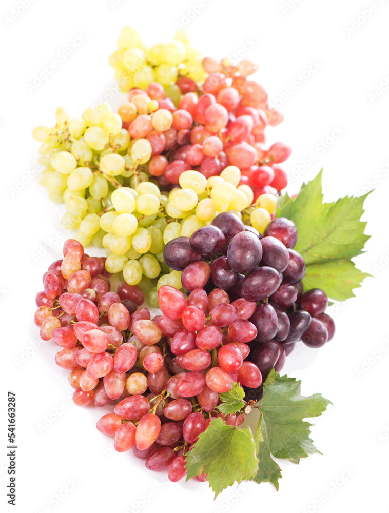 Sticker grapes bunch isolated on the white background