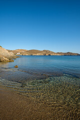 The beautiful turquoise beach of Tzamaria in Ios Greece