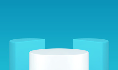 Cylinder semicircle podium foundation display champion award exhibition product presentation vector