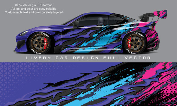 Car Livery Graphic Vector. Abstract Grunge Background Design For Vehicle Vinyl Wrap And Car Branding	