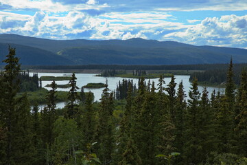 View of Yukon-Kuskokwim Delta from Klondike Highway,Yukon,Canada,North America
