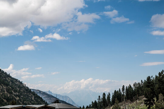 Fairy Meadows Nanga Parbat Blue Sky Clouds Beautiful Landscape Mountains View