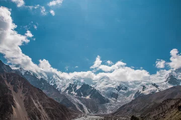 Cercles muraux Nanga Parbat Glacier Fairy Meadows Vue sur les montagnes du Nanga Parbat