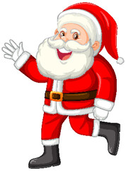 Sanata Claus waving hand cartoon character