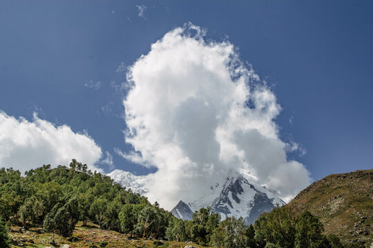 Fairy Meadows Nanga Parbat Blue Sky Clouds Beautiful Landscape Mountains View