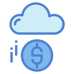 cloud computing two tone icon style