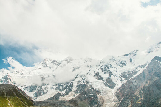Fairy Meadows Nanga Parbat Blue Sky Clouds Beautiful Landscape Mountains View