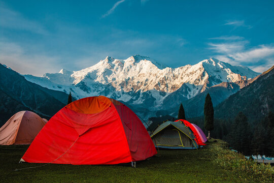 Camping Fairy Meadows Nanga Parbat Beautiful Landscape Mountains View