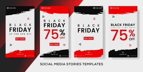 stories post banner for black friday sale. premium vector