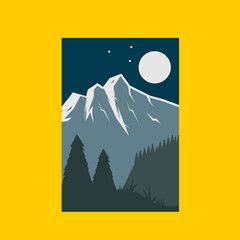 mountain landscape illustration vector