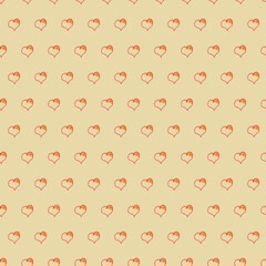 Hand drawn doodle hearts seamless pattern. Valentine's day heart  Design of textures and backgrounds, illustrations 