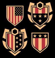 USA Flag Shield Logo Vector